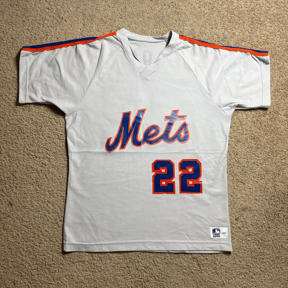 80’s Vintage Mets Sarno #22 Jersey MLB Medalist Sand-Knit‎ Tag Sz Large